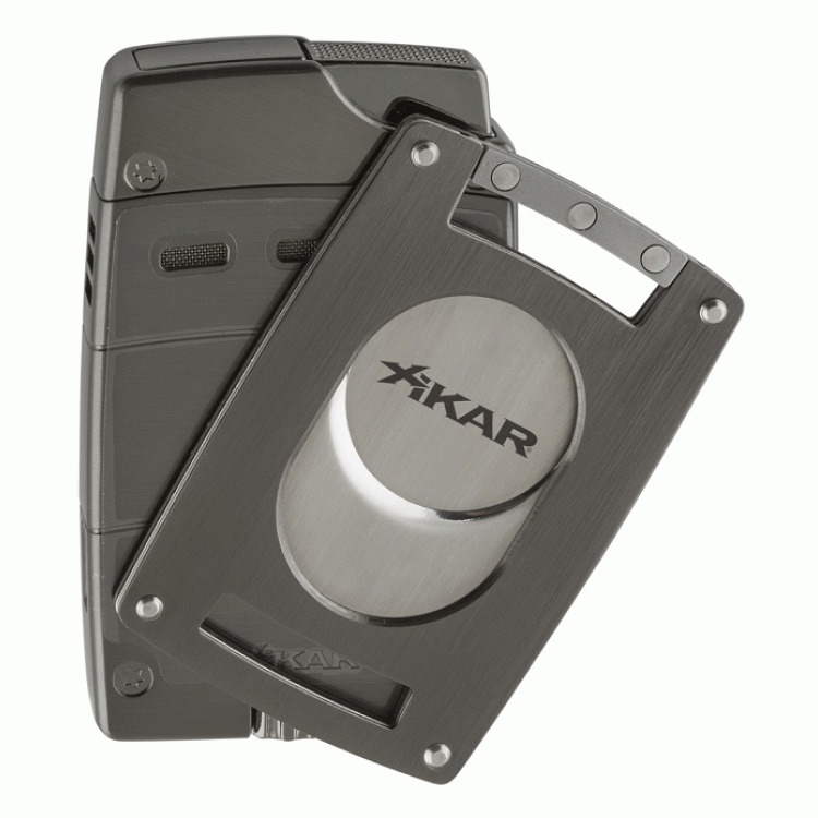 Xikar Ultra Slim combo set tändare/klippare - gunmetal